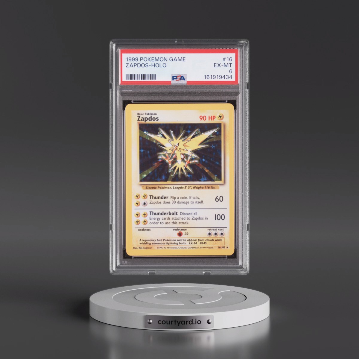 1999 Pokémon Game #16 Zapdos - Holo (PSA 6 EX-MT)