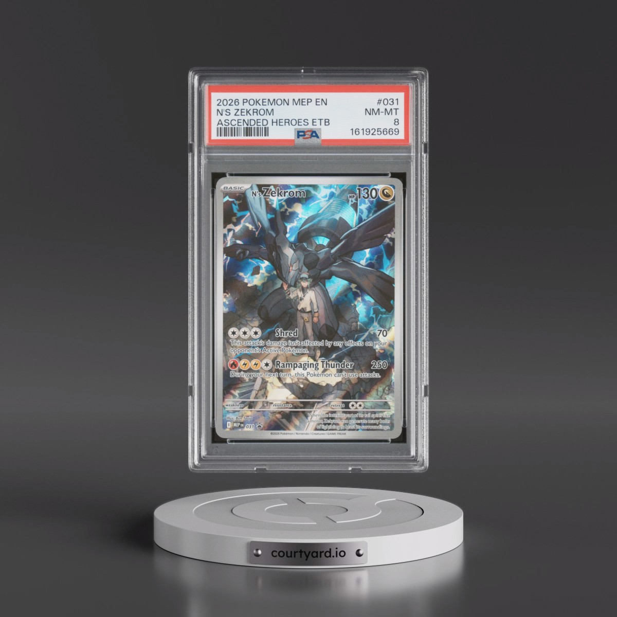 2026 Pokémon Mep EN-Me Black Star Promo #031 N's Zekrom - Ascended Heroes Elite Trainer Box (PSA 8 NM-MT)
