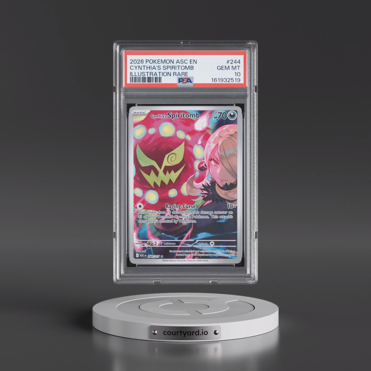 2026 Pokémon Asc EN-Ascended Heroes #244 Cynthia's Spiritomb - Illustration Rare (PSA 10 GEM MINT)