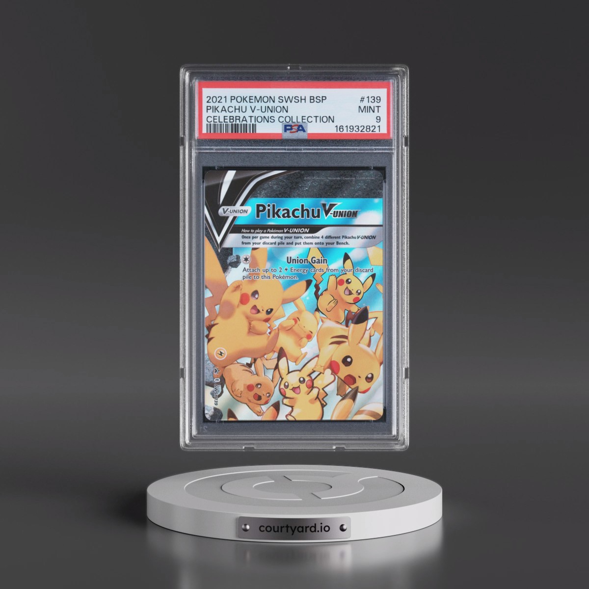 2021 Pokémon Swsh Black Star Promo #139 Pikachu V-Union - Celebrations Collection (PSA 9 MINT)