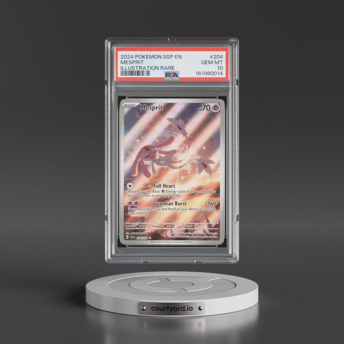 2024 Pokémon Ssp EN-Surging Sparks #204 Mesprit - Illustration Rare (PSA 10 GEM MINT)