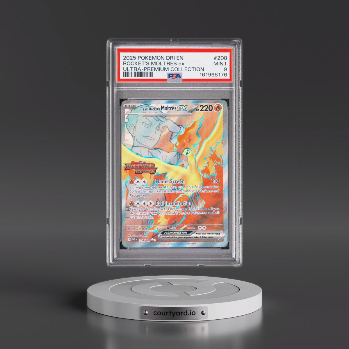 2025 Pokémon Dri EN-Destined Rivals #208 Team Rocket's Moltres EX - Holo Team Rocket's Moltres EX Ultra-Premium Collection (PSA 9 MINT)