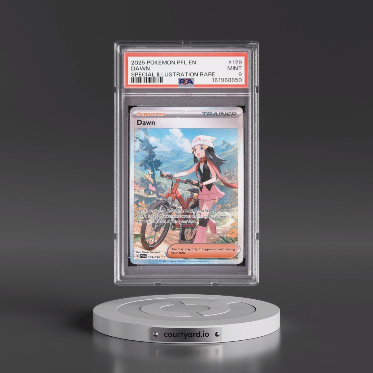 2025 Pokémon Pfl EN-Phantasmal Flames #129 Dawn - Special Illustration Rare (PSA 9 MINT)