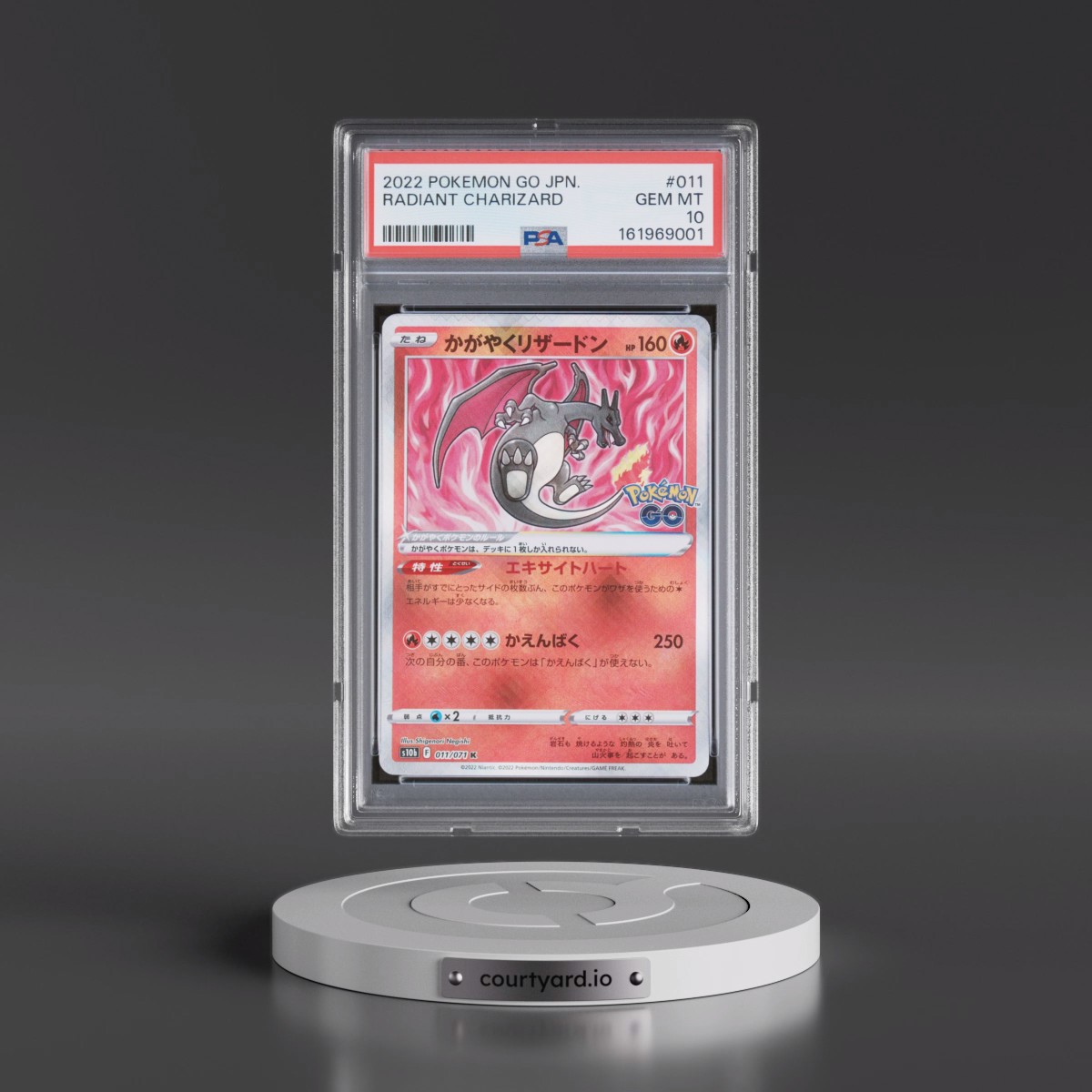2022 Pokémon Go #011 Radiant Charizard - Holo (PSA 10 GEM MINT)