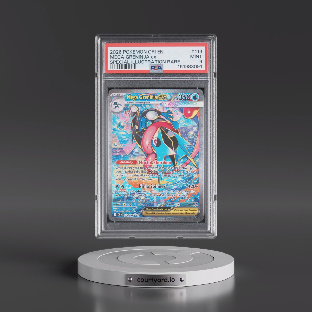 2026 Pokémon Cri EN-Chaos Rising #116 Mega Greninja EX - Holo Special Illustration Rare (PSA 9 MINT)
