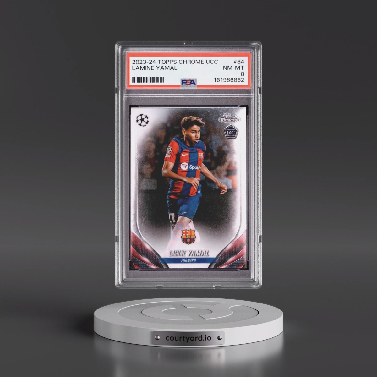 2023 Topps Chrome UEFA Club Competitions Lamine Yamal #64 PSA 8