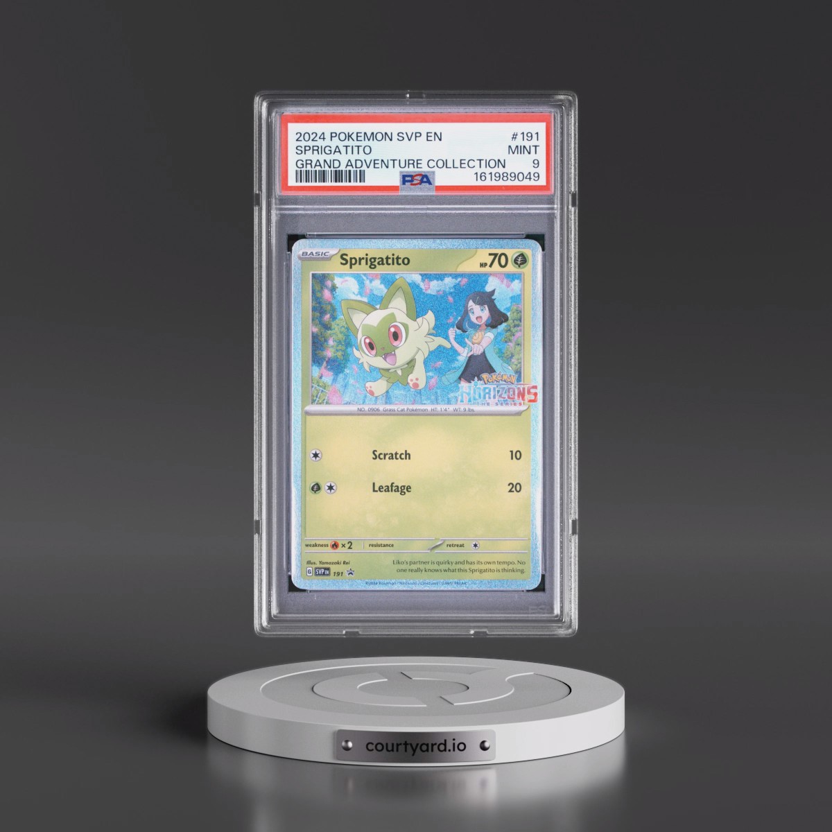 2024 Pokémon Svp EN-SV Black Star Promo #191 Sprigatito - Grand Adventure Collection (PSA 9 MINT)