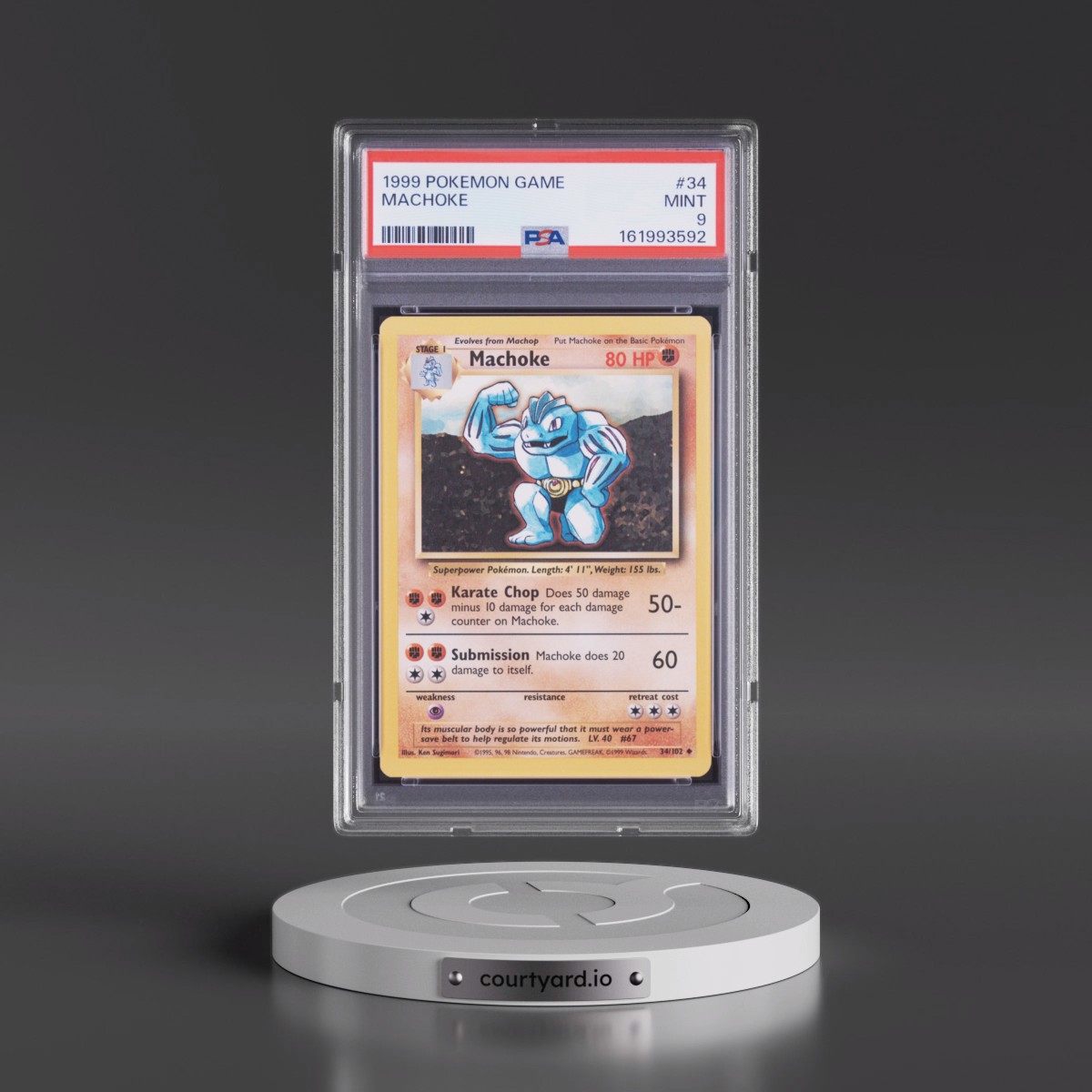 1999 Pokémon Game #34 Machoke (PSA 9 MINT)