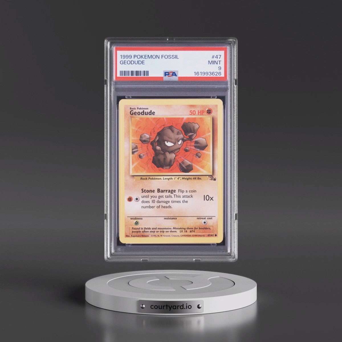 1999 Pokémon Fossil #47 Geodude (PSA 9 MINT)