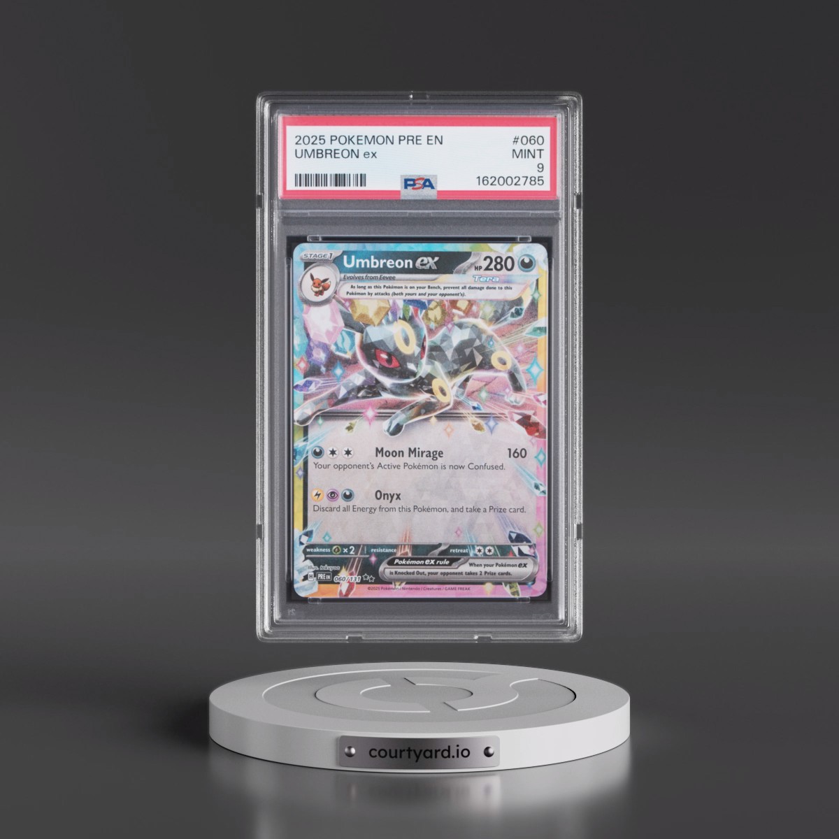 2025 Pokémon Pre EN-Prismatic Evolutions #060 Umbreon EX - Holo (PSA 9 MINT)