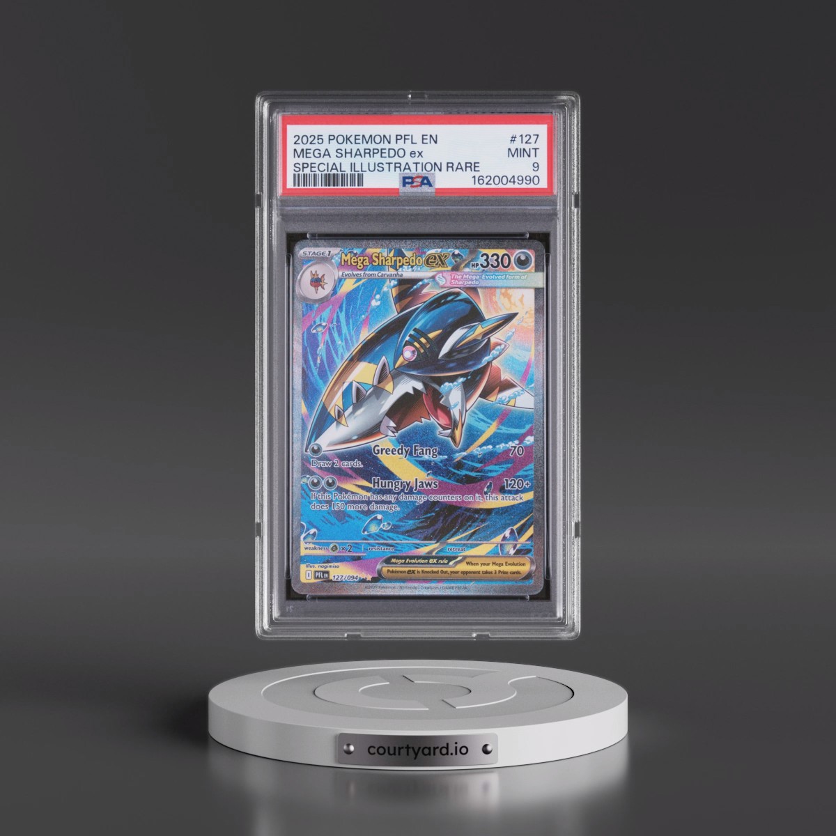 2025 Pokémon Pfl EN-Phantasmal Flames #127 Mega Sharpedo EX - Holo Special Illustration Rare (PSA 9 MINT)