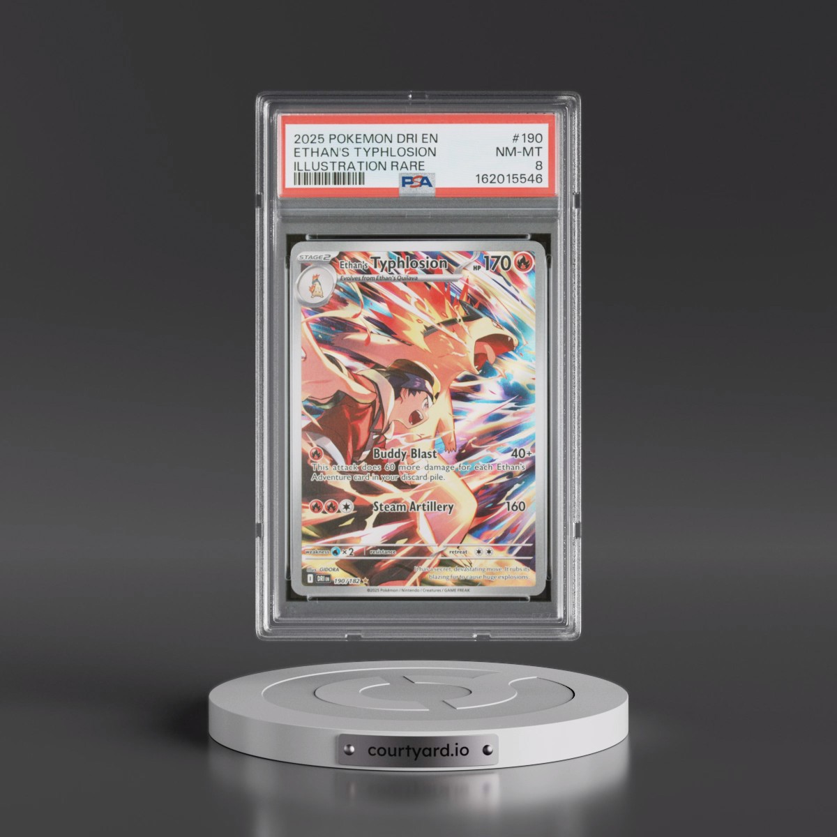 2025 Pokémon Dri EN-Destined Rivals #190 Ethan's Typhlosion - Illustration Rare (PSA 8 NM-MT)