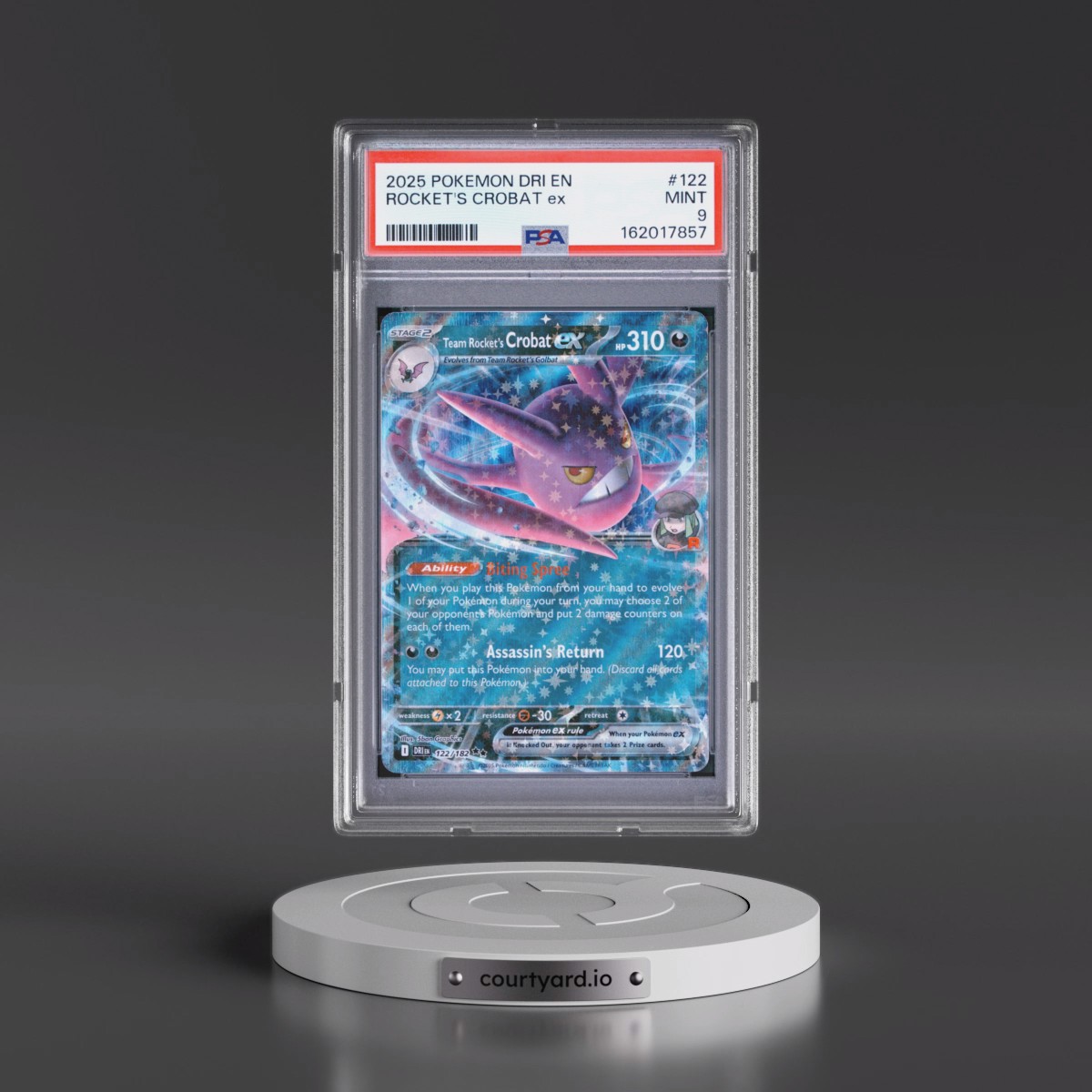2025 Pokémon Dri EN-Destined Rivals #122 Team Rocket's Crobat EX - Holo (PSA 9 MINT)