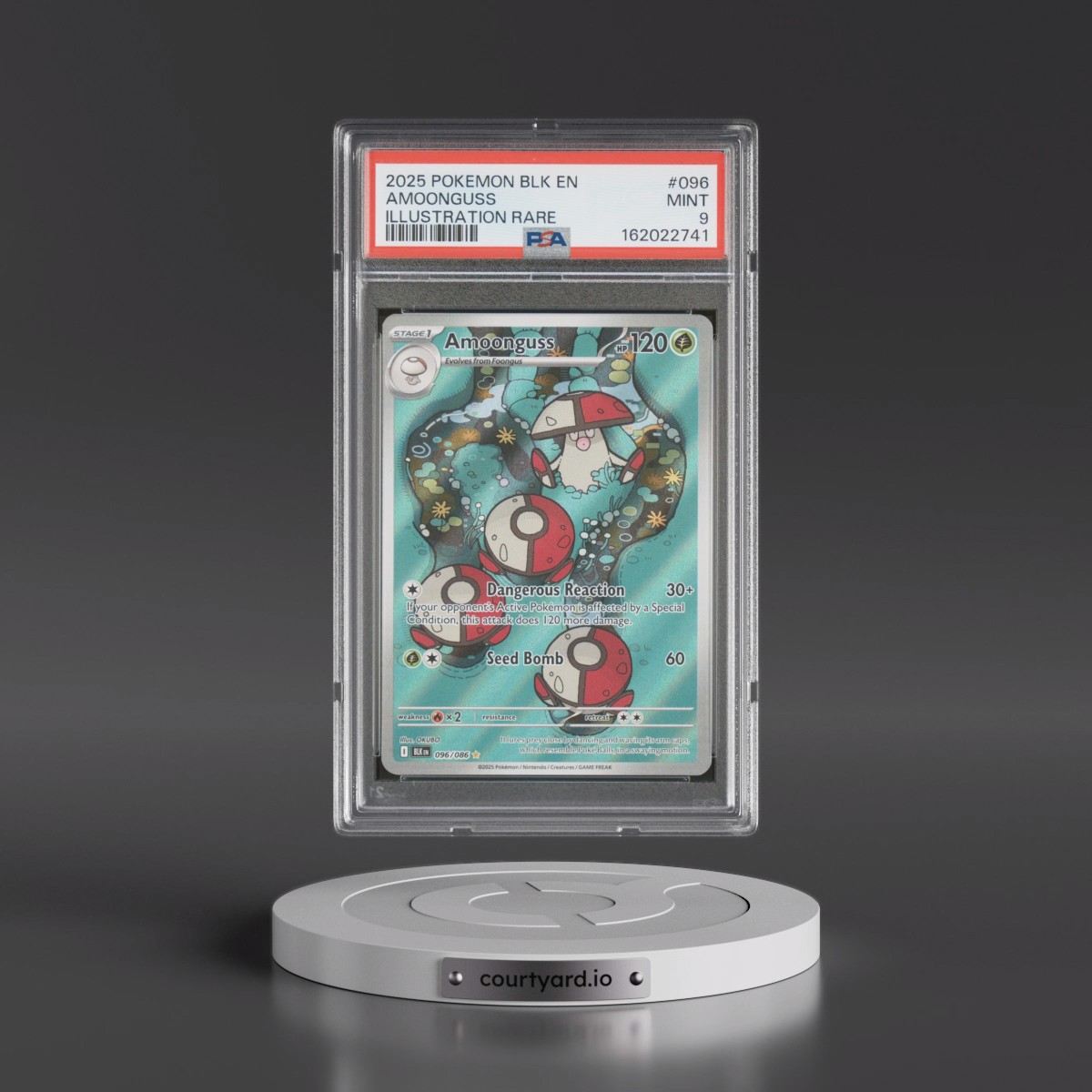 2025 Pokémon Blk EN-Black Bolt #096 Amoonguss - Illustration Rare (PSA 9 MINT)