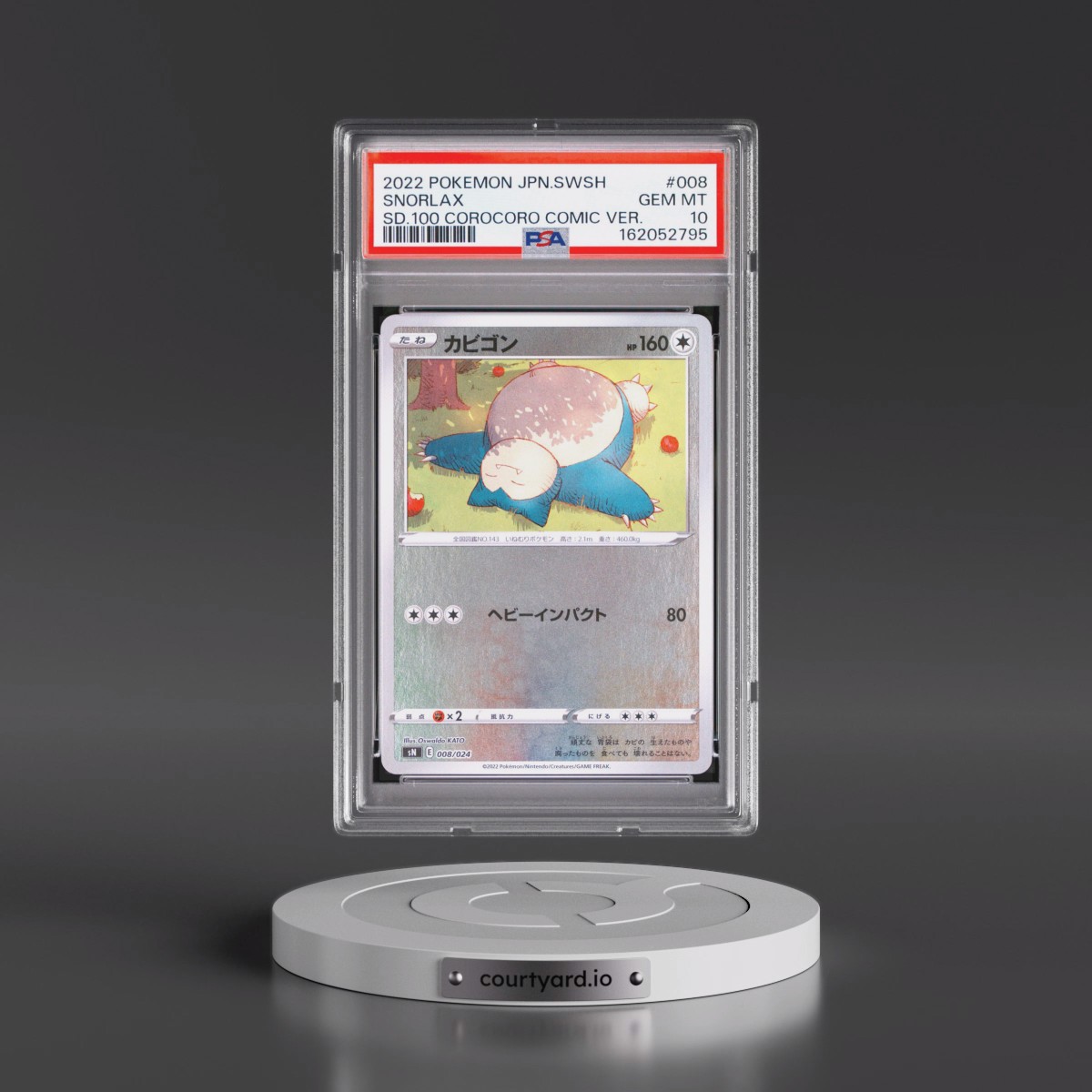 2022 Pokémon Sword & Shield Start Deck 100 Corocoro Comic Version #008 Snorlax (PSA 10 GEM MINT)