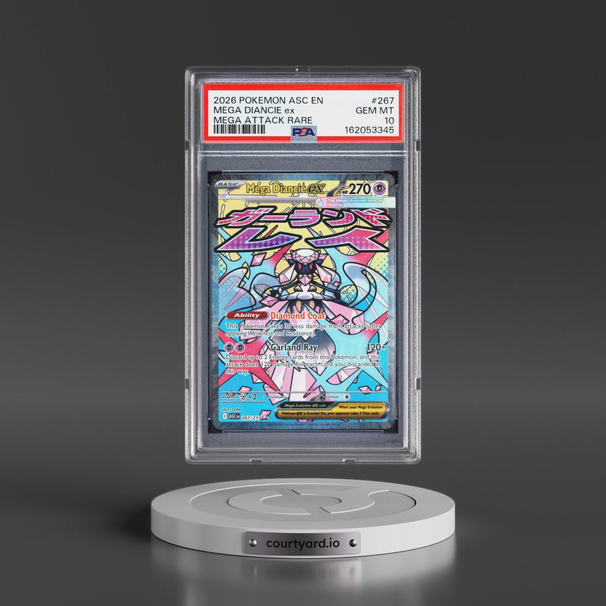 2026 Pokémon Asc EN-Ascended Heroes #267 Mega Diancie EX - Holo Mega Attack Rare (PSA 10 GEM MINT)