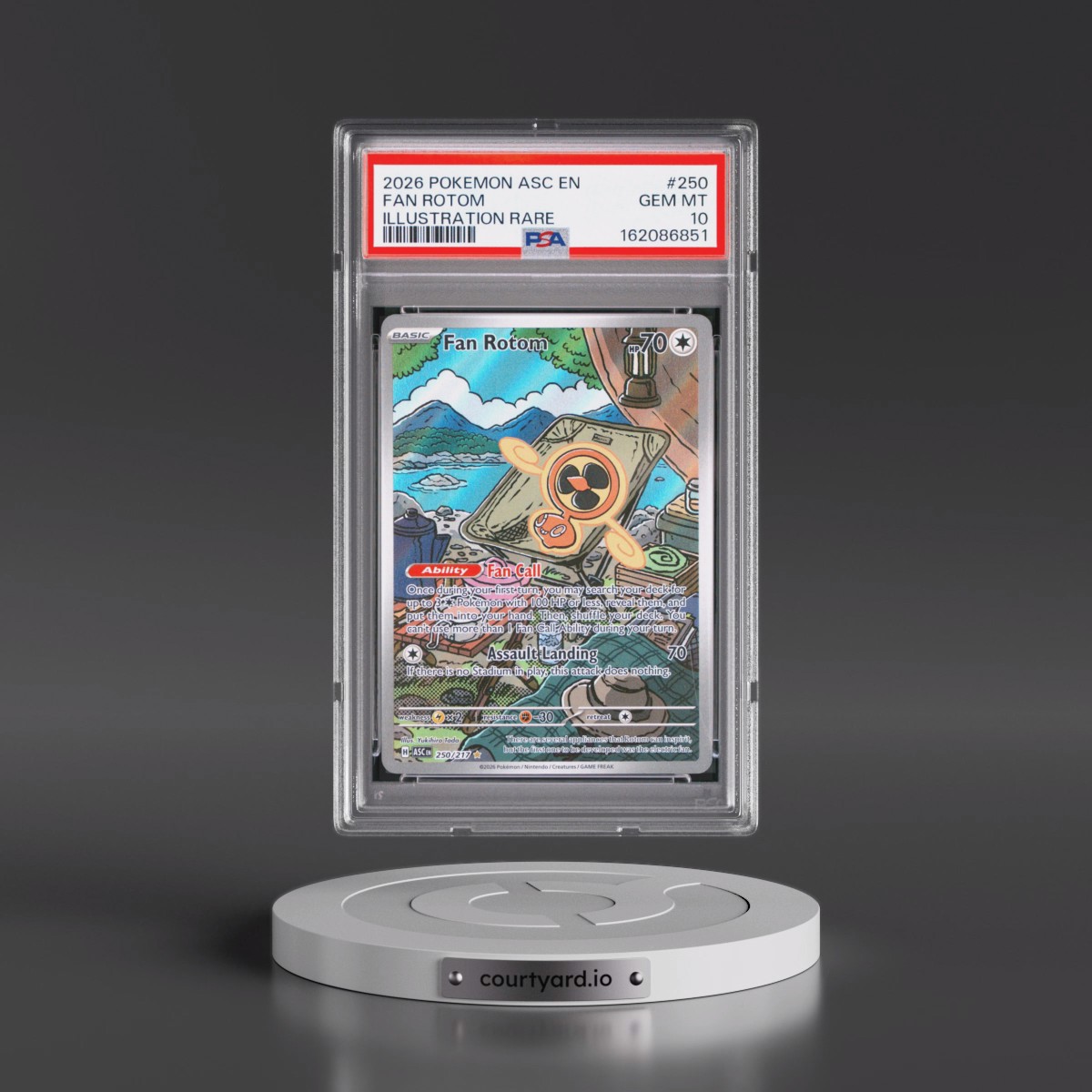 2026 Pokémon Asc EN-Ascended Heroes #250 Fan Rotom - Illustration Rare (PSA 10 GEM MINT)