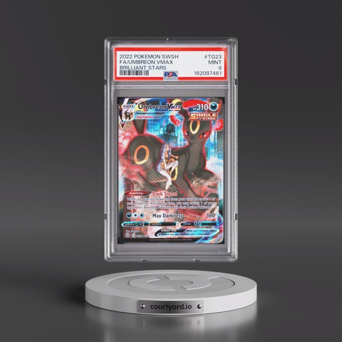 2022 Pokémon Sword & Shield Brilliant Stars #TG23 Umbreon Vmax - Full Art (PSA 9 MINT)