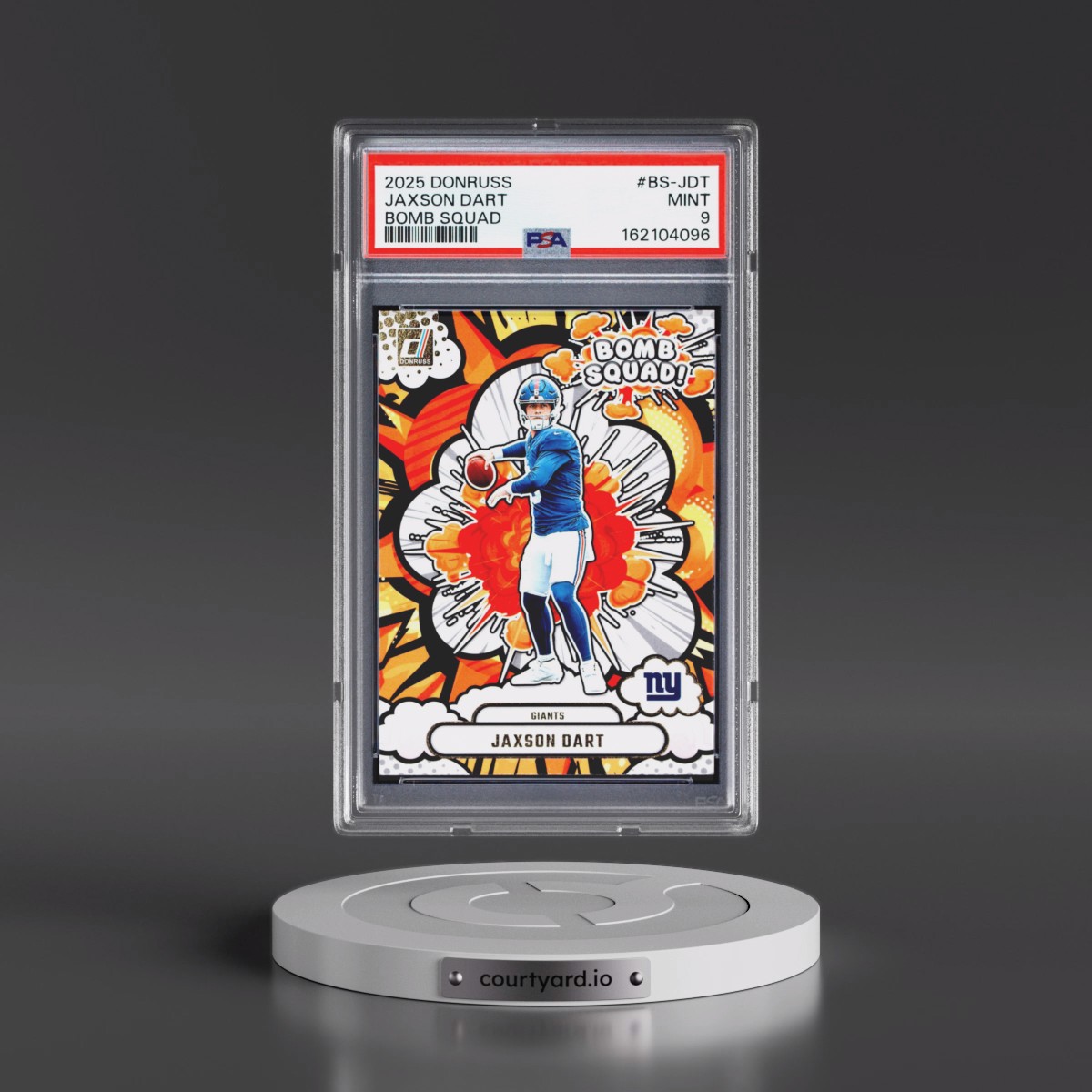 2025 Panini Donruss Bomb Squad #BS-JDT Jaxson Dart (PSA 9 MINT)