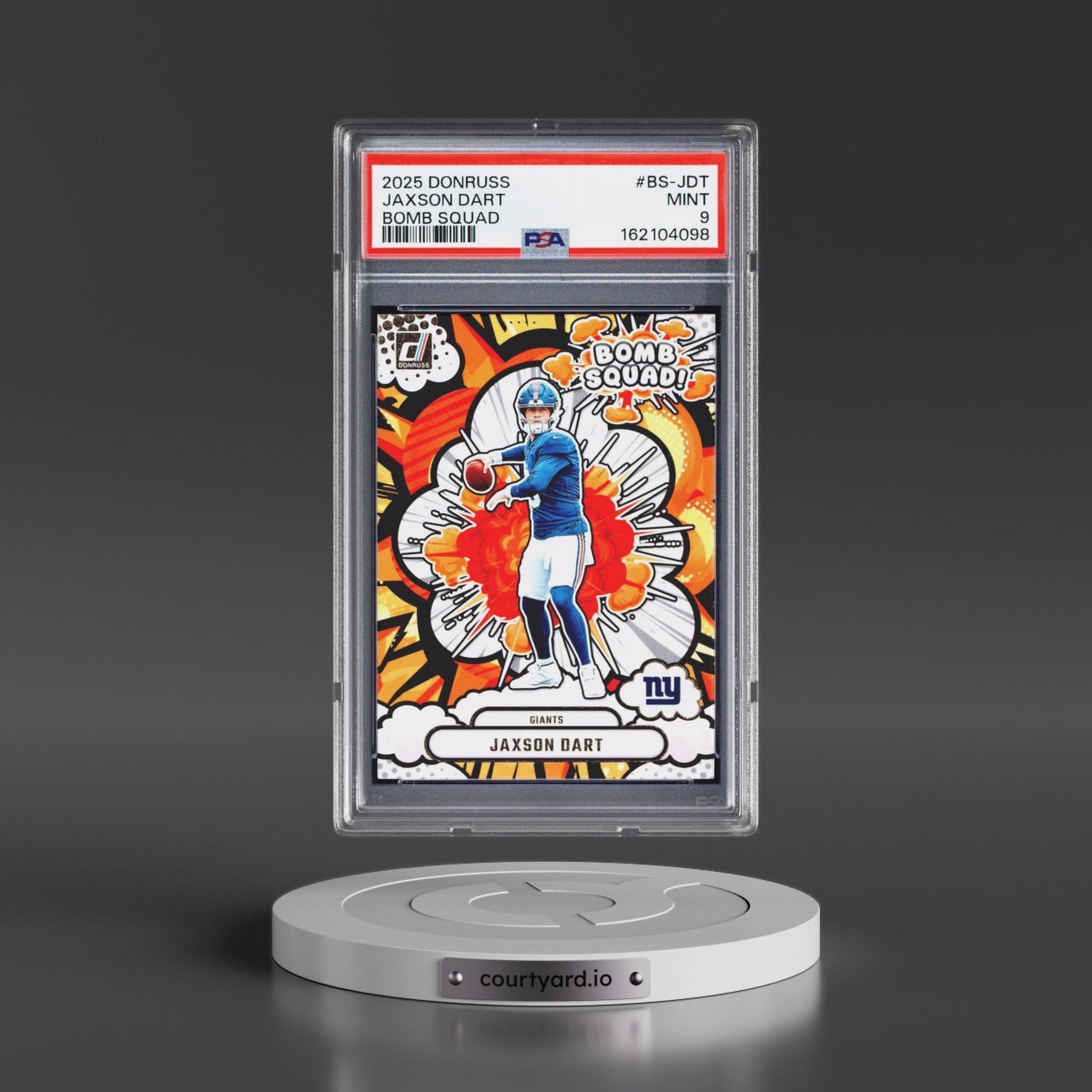 2025 Panini Donruss Bomb Squad #BS-JDT Jaxson Dart (PSA 9 MINT)