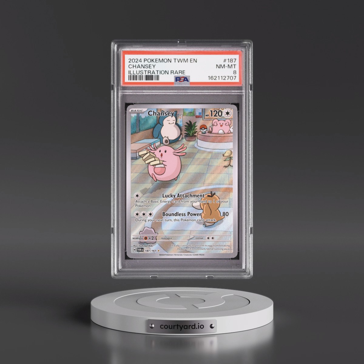 2024 Pokémon Twm EN-Twilight Masquerade #187 Chansey - Illustration Rare (PSA 8 NM-MT)