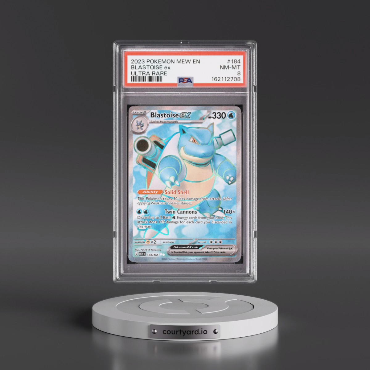 2023 Pokémon Mew EN-151 #184 Blastoise EX - Holo Ultra Rare (PSA 8 NM-MT)