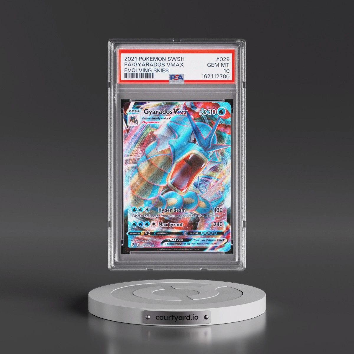 2021 Pokémon Sword & Shield Evolving Skies #029 Gyarados Vmax - Full Art (PSA 10 GEM MINT)