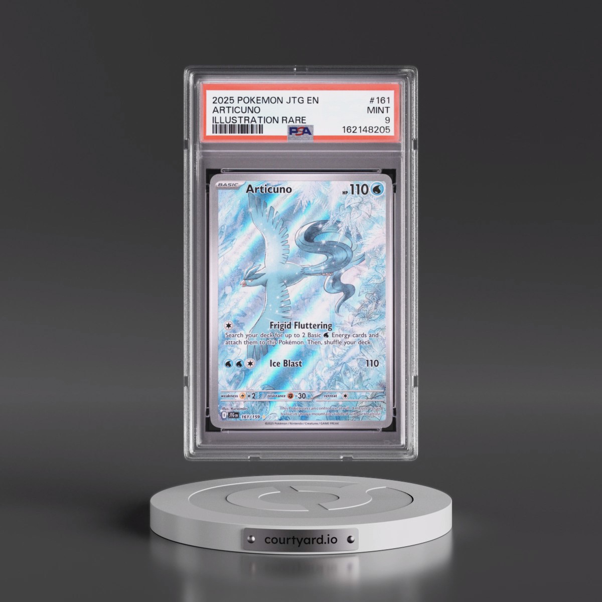 2025 Pokémon Jtg EN-Journey Together Articuno - Illustration Rare #161 PSA 9