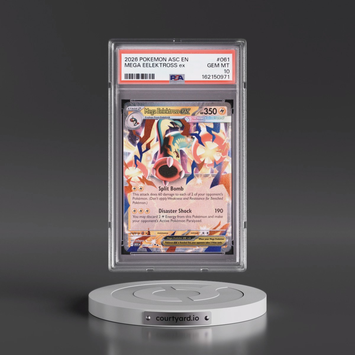 2026 Pokémon Asc EN-Ascended Heroes #061 Mega Eelektross EX - Holo (PSA 10 GEM MINT)