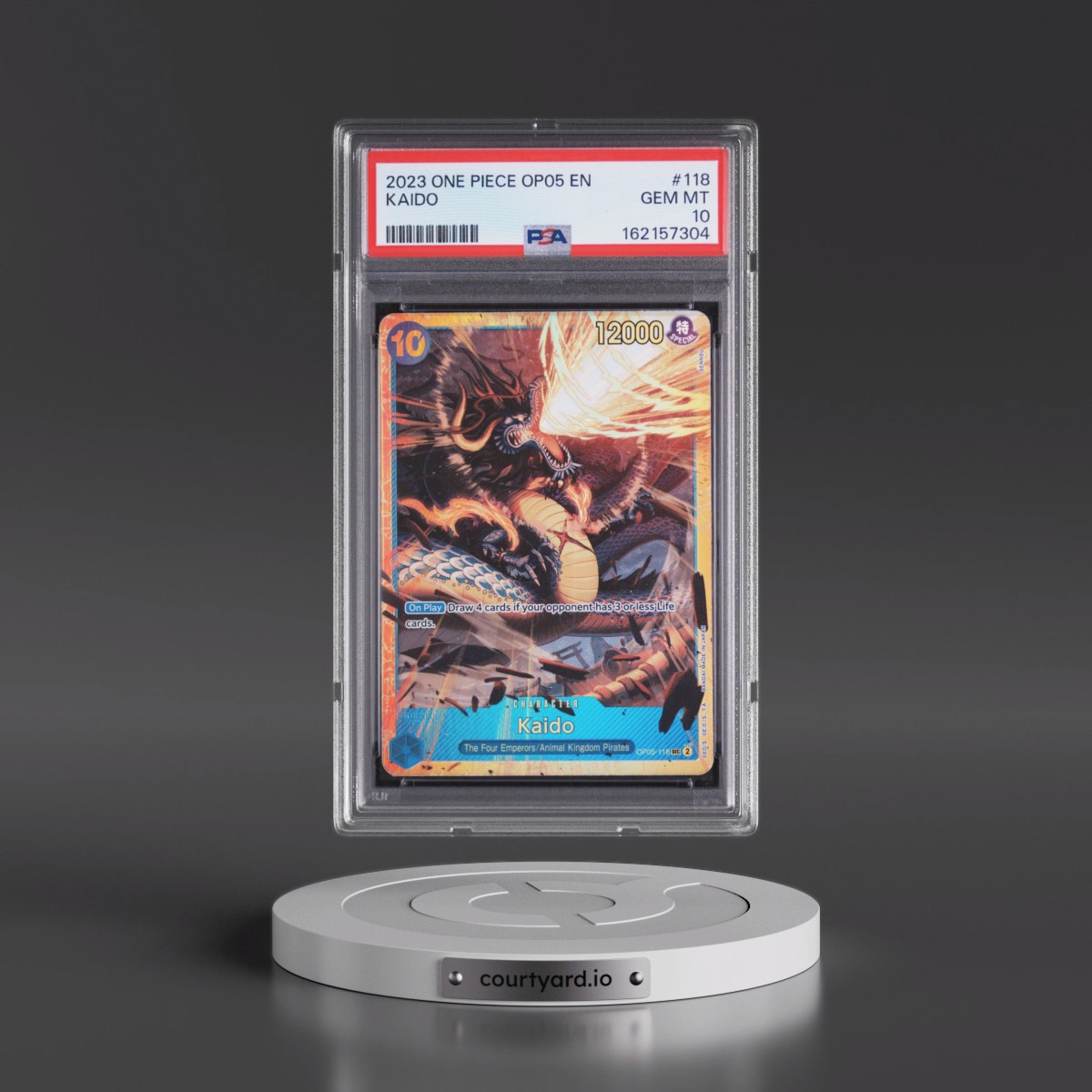 2023 One Piece OP05-Awakening of the New Era Kaido #118 PSA 10