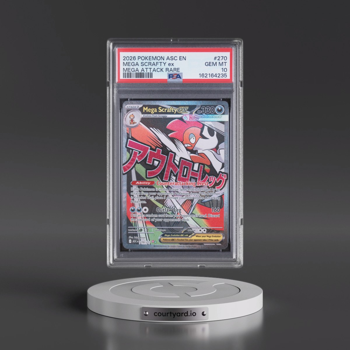 2026 Pokémon Asc EN-Ascended Heroes #270 Mega Scrafty EX - Holo Mega Attack Rare (PSA 10 GEM MINT)