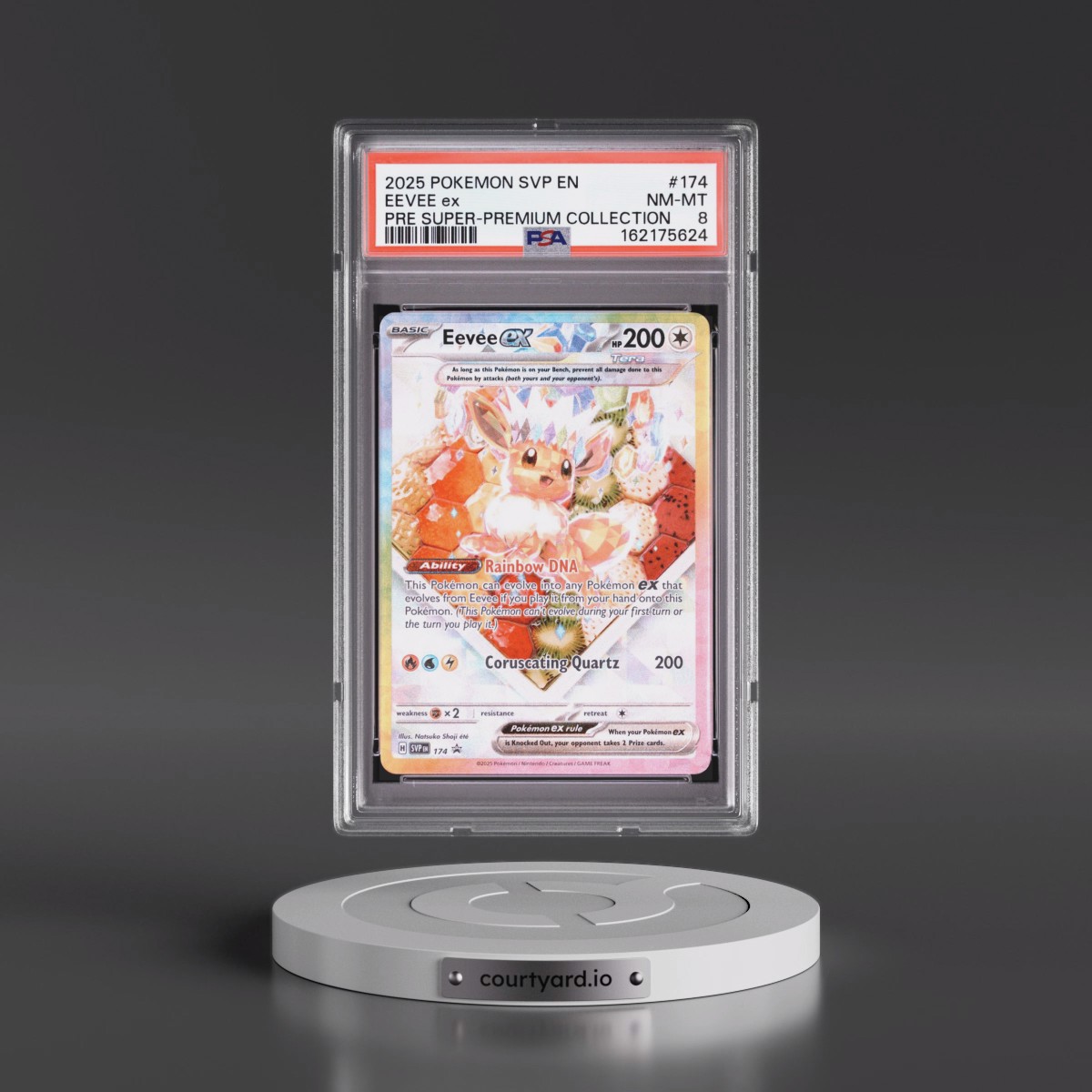 2025 Pokémon Svp EN-SV Black Star Promo #174 Eevee EX - Holo Prismatic Evolutions Super-Premium Collection (PSA 8 NM-MT)
