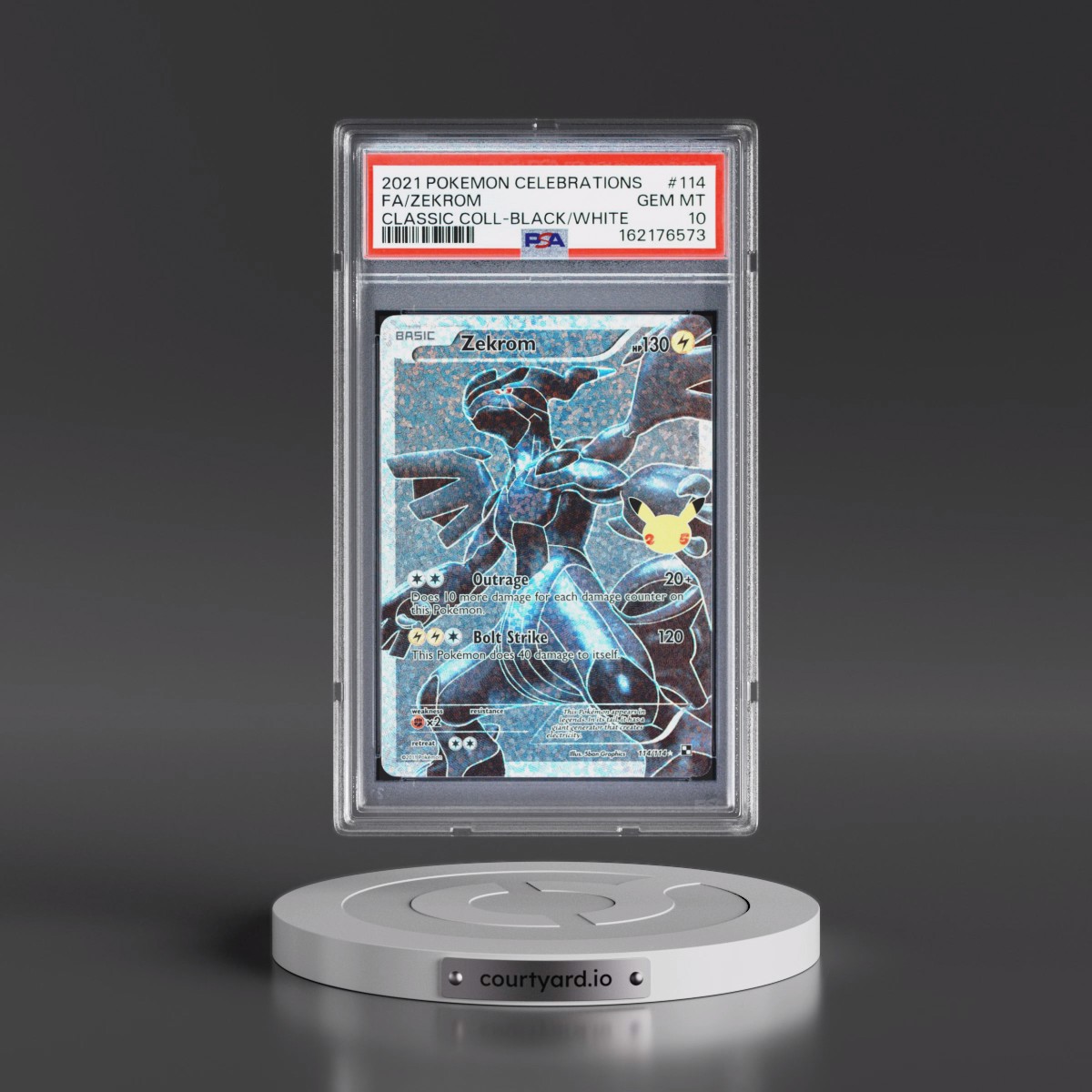 2021 Pokémon Celebrations Classic Collection #114 Zekrom - Full Art (PSA 10 GEM MINT)