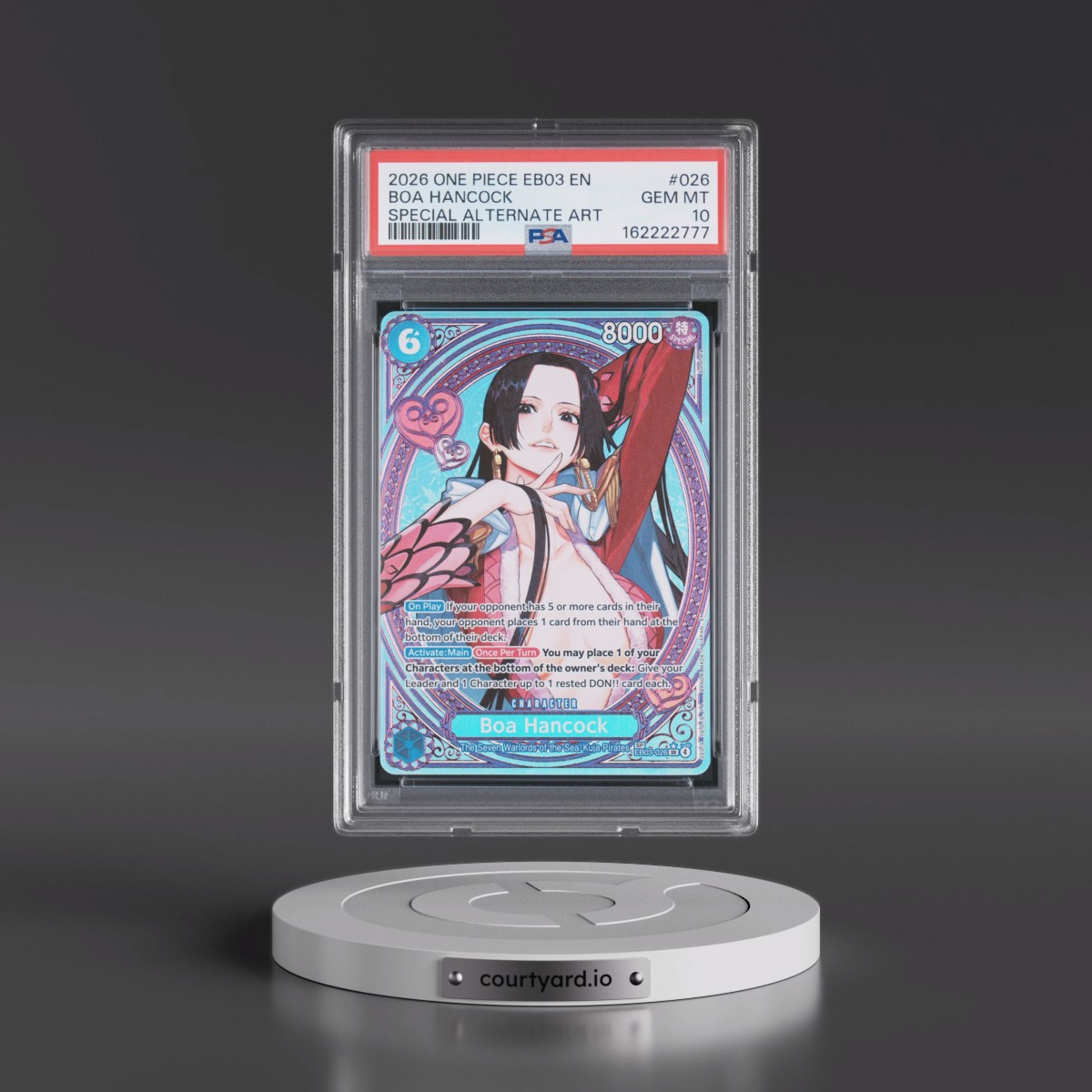 2026 One Piece EB03-Extra Booster -One Piece Heroines Edition Boa Hancock - Special Alternate Art #026 PSA 10
