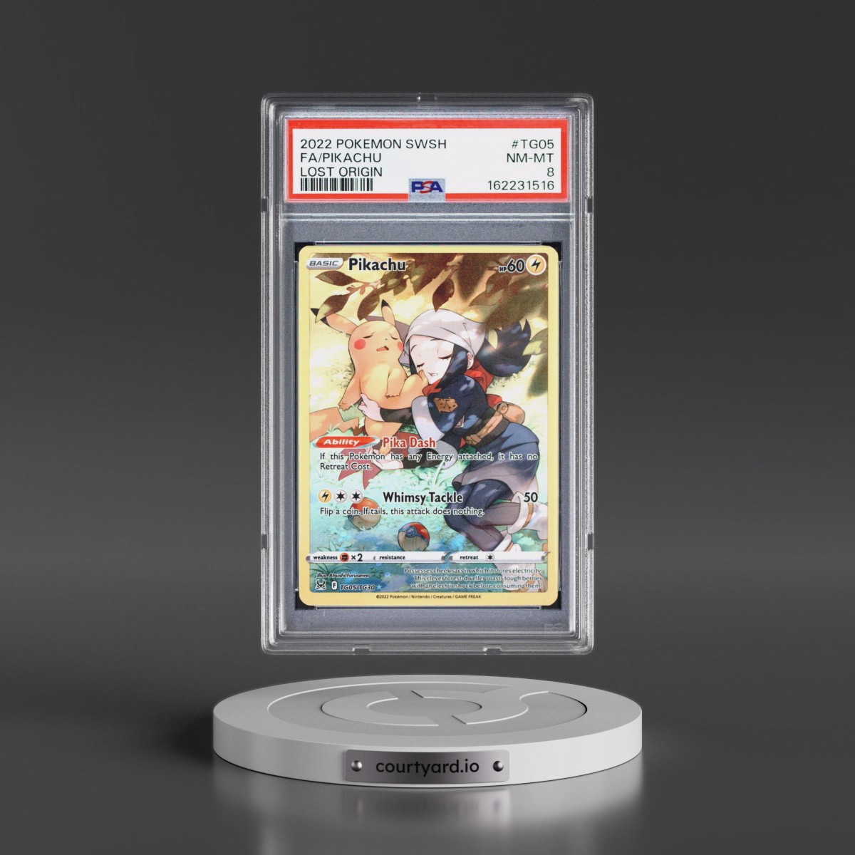 2022 Pokémon Sword & Shield Lost Origin #TG05 Pikachu - Full Art (PSA 8 NM-MT)