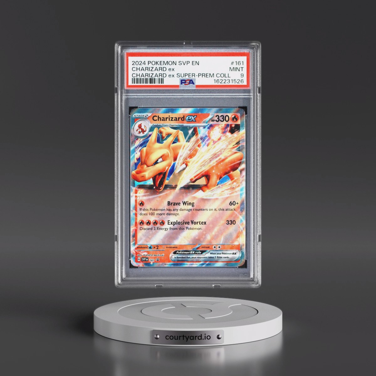 2024 Pokémon Svp EN-SV Black Star Promo #161 Charizard EX - Holo Charizard EX Super-Premium Collection (PSA 9 MINT)