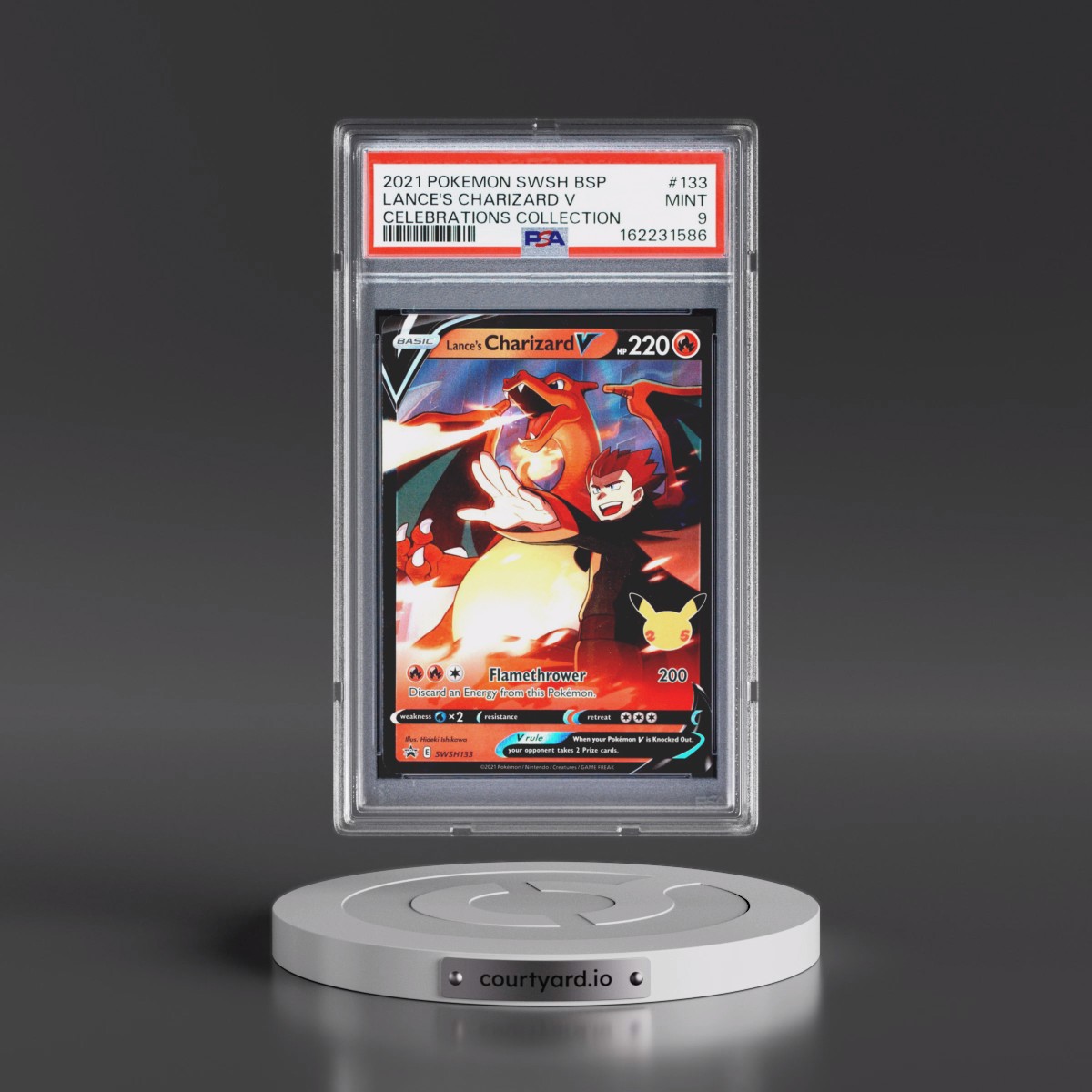 2021 Pokémon Swsh Black Star Promo #133 Lance's Charizard V - Holo Celebrations Collection (PSA 9 MINT)