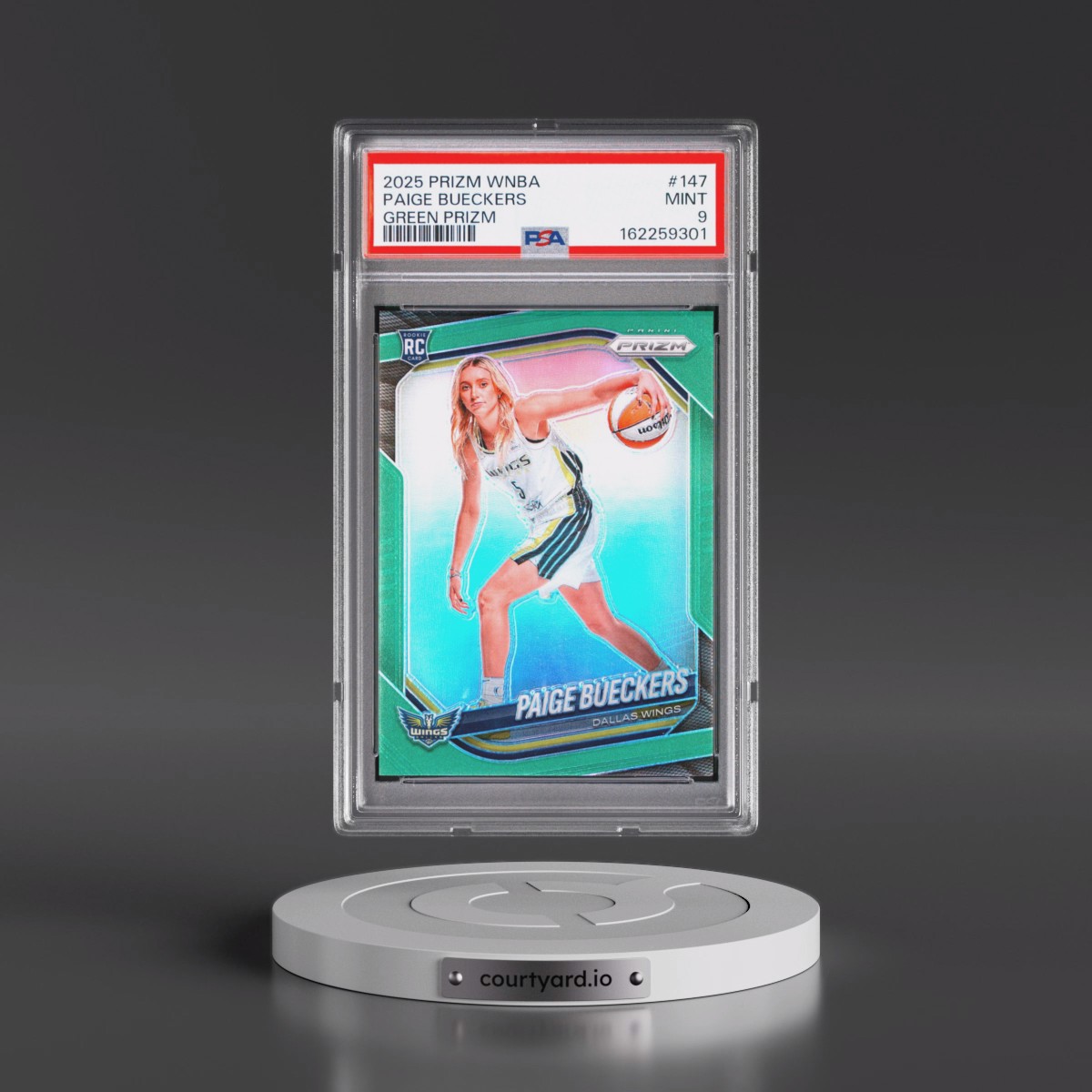 2025 Panini Prizm WNBA #147 Paige Bueckers - Green Prizm (PSA 9 MINT)