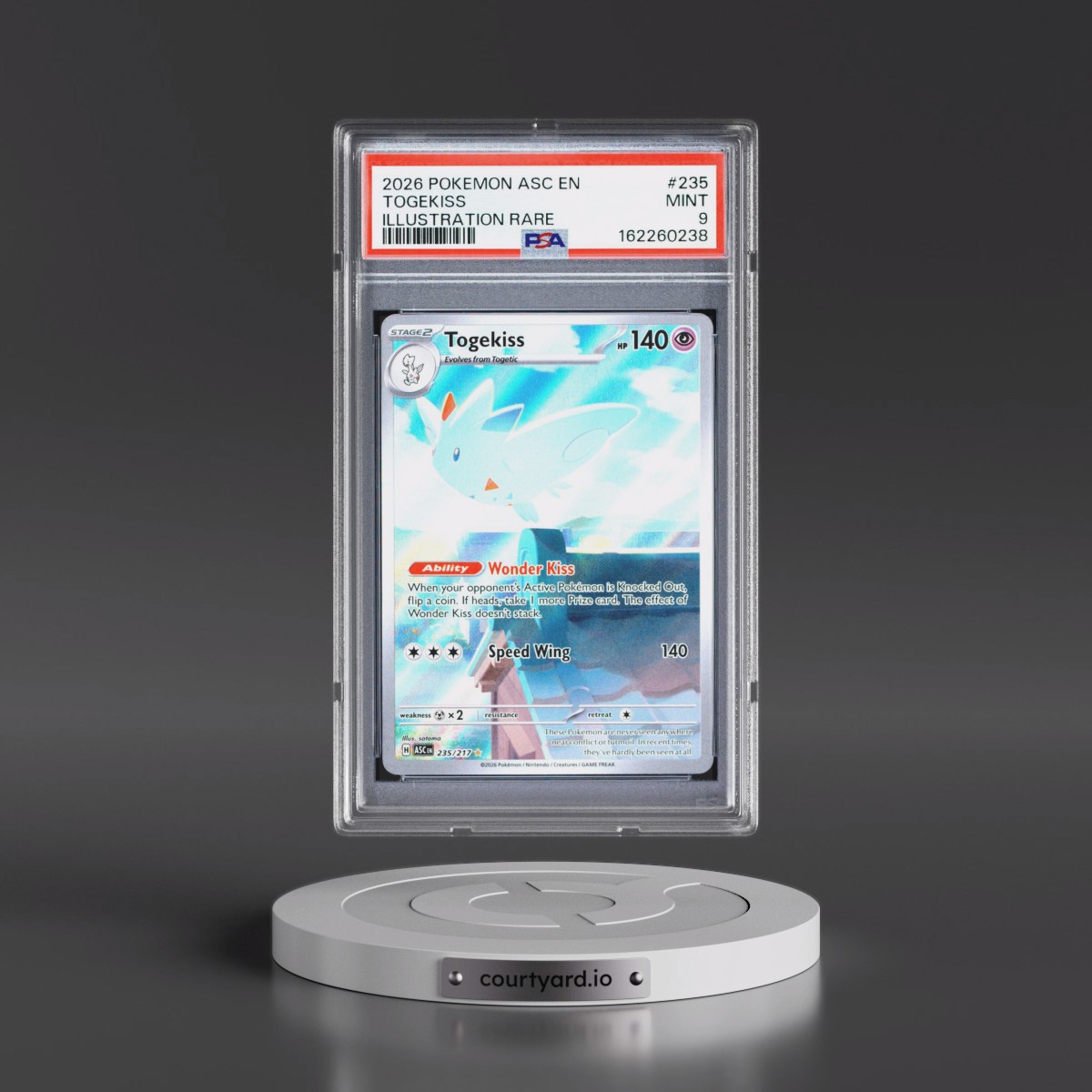 2026 Pokémon Asc EN-Ascended Heroes #235 Togekiss - Illustration Rare (PSA 9 MINT)