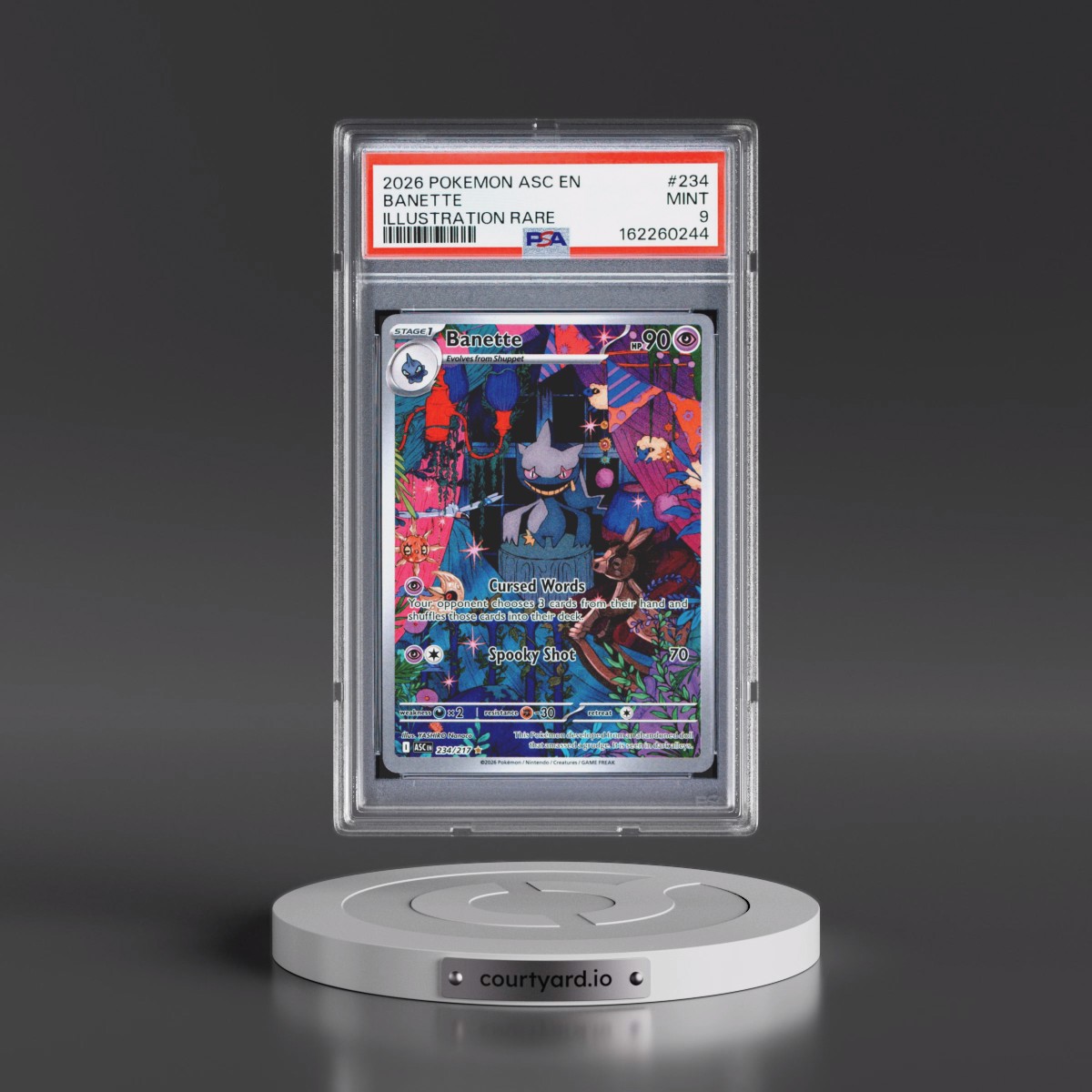 2026 Pokémon Asc EN-Ascended Heroes #234 Banette - Illustration Rare (PSA 9 MINT)
