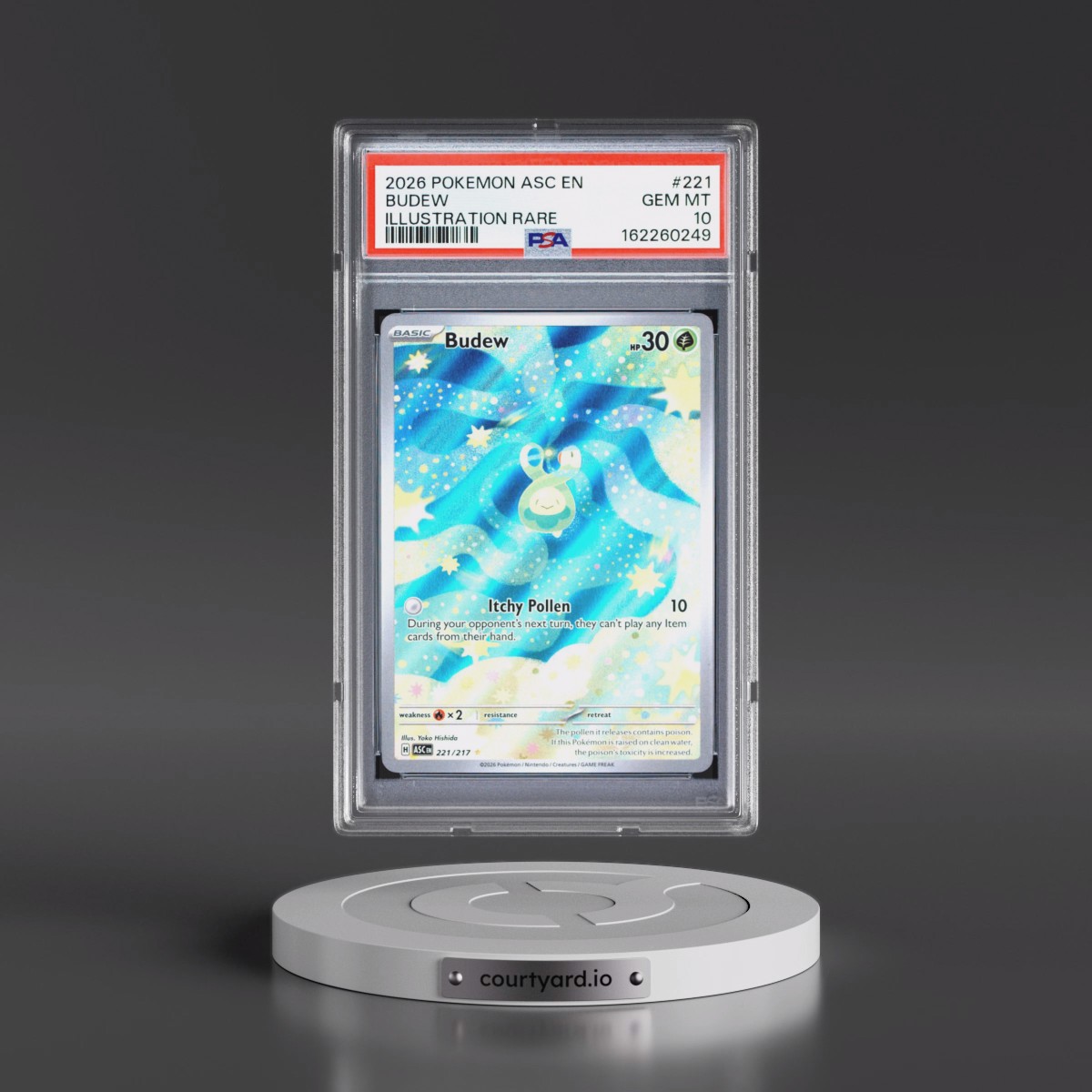 2026 Pokémon Asc EN-Ascended Heroes #221 Budew - Illustration Rare (PSA 10 GEM MINT)