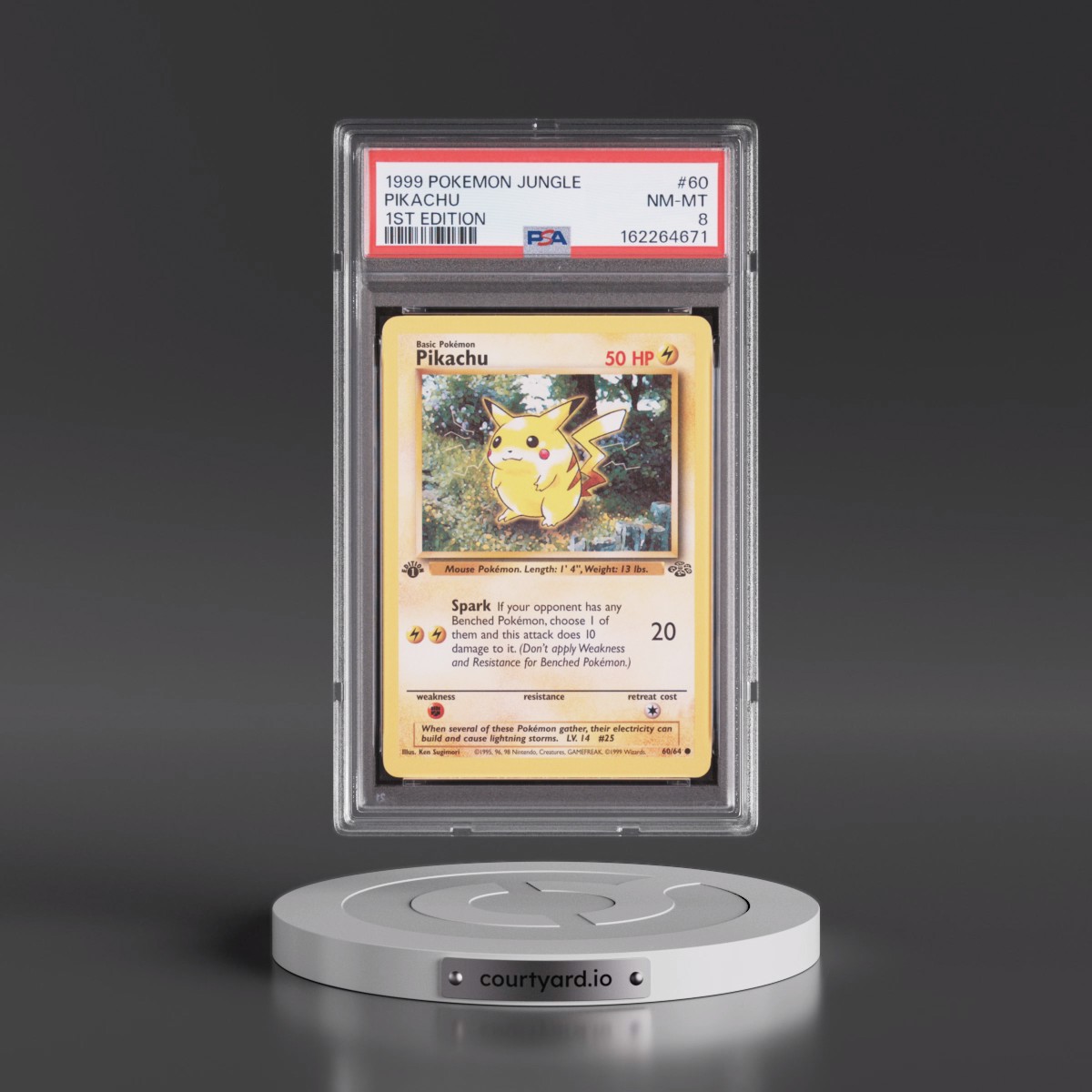 1999 Pokémon Jungle #60 Pikachu - 1st Edition (PSA 8 NM-MT)