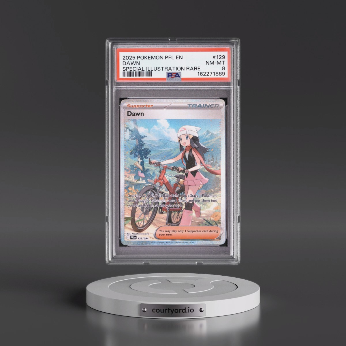 2025 Pokémon Pfl EN-Phantasmal Flames #129 Dawn - Special Illustration Rare (PSA 8 NM-MT)