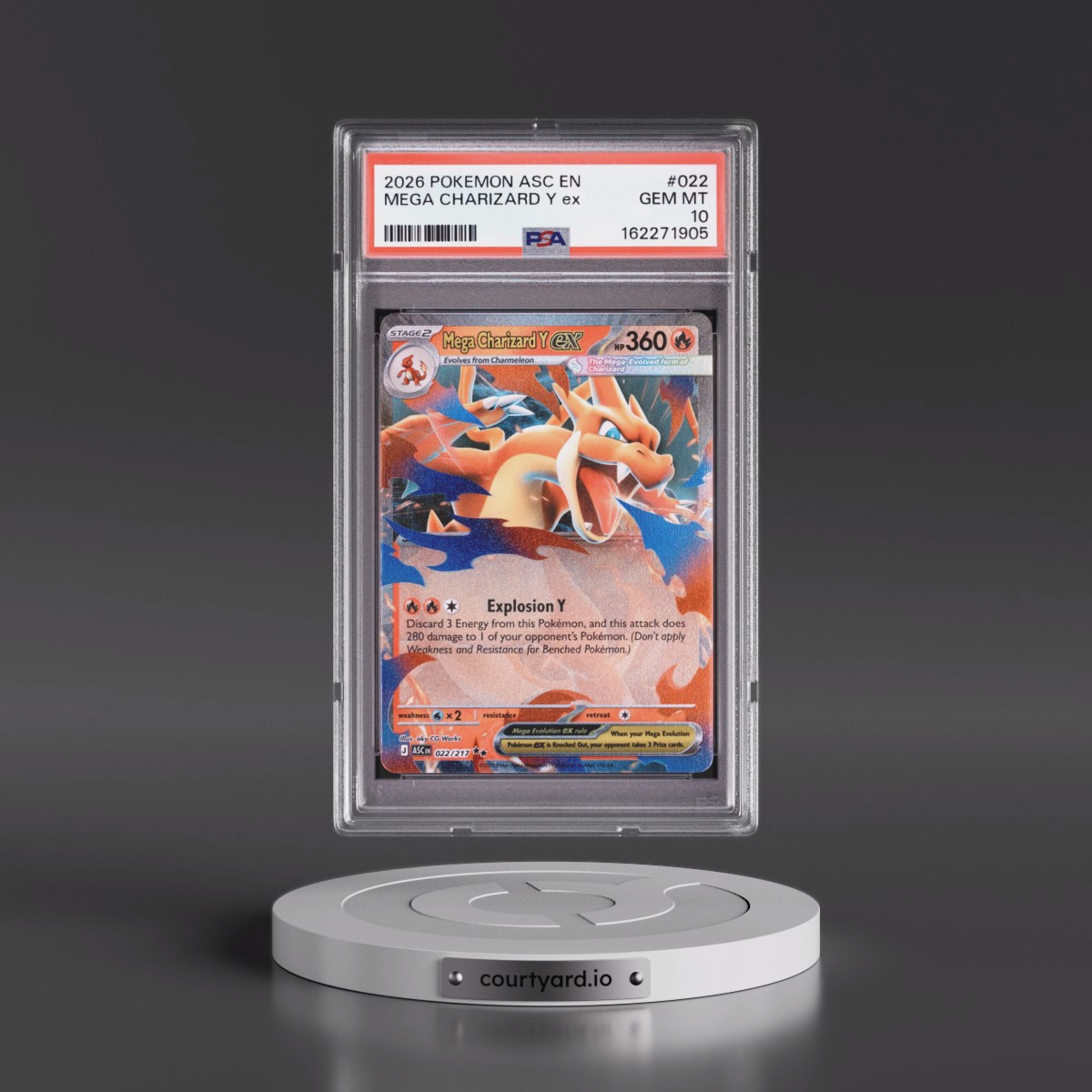 2026 Pokémon Asc EN-Ascended Heroes #022 Mega Charizard Y EX - Holo (PSA 10 GEM MINT)