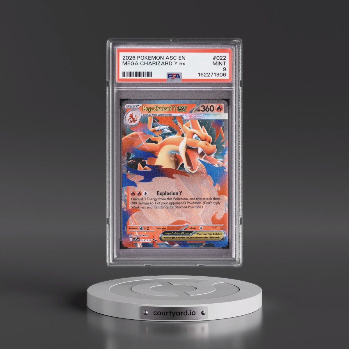 2026 Pokémon Asc EN-Ascended Heroes #022 Mega Charizard Y EX - Holo (PSA 9 MINT)