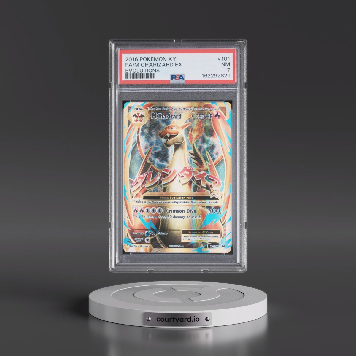 2016 Pokémon XY Evolutions #101 M Charizard EX - Holo Full Art (PSA 7 NM)