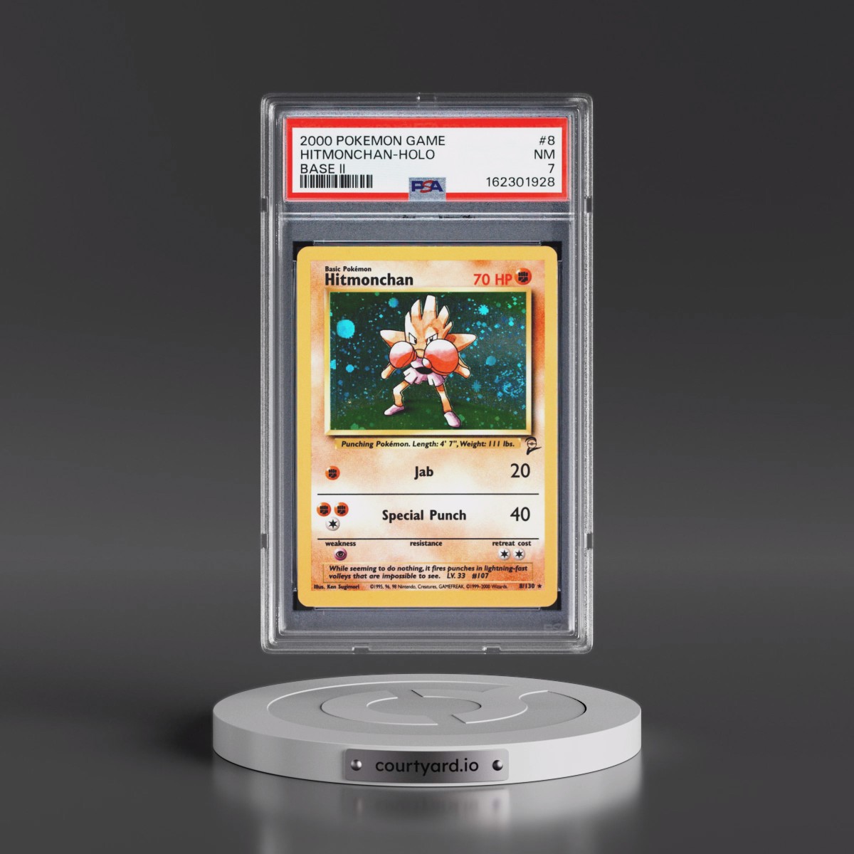 2000 Pokémon Game Base II #8 Hitmonchan - Holo (PSA 7 NM)