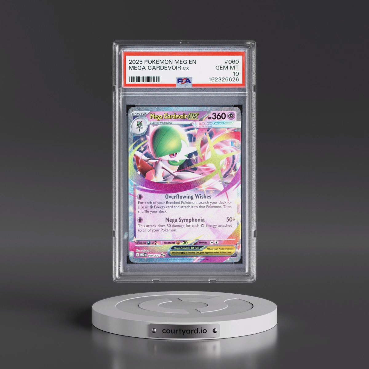 2025 Pokémon Meg EN-Mega Evolution #060 Mega Gardevoir EX - Holo (PSA 10 GEM MINT)