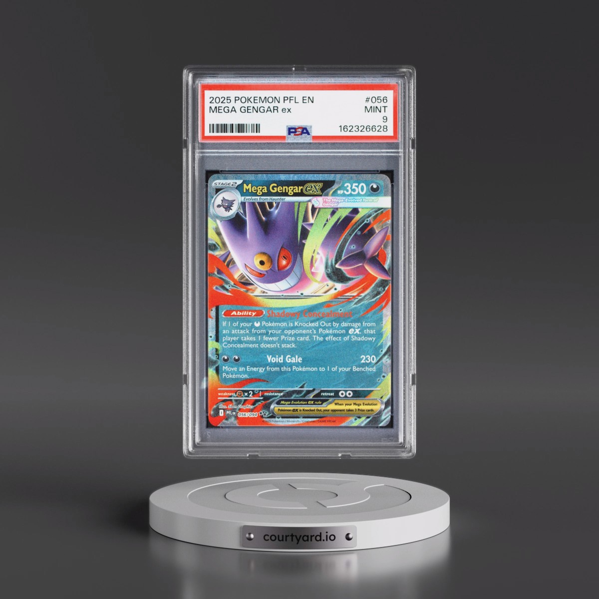 2025 Pokémon Pfl EN-Phantasmal Flames #056 Mega Gengar EX - Holo (PSA 9 MINT)
