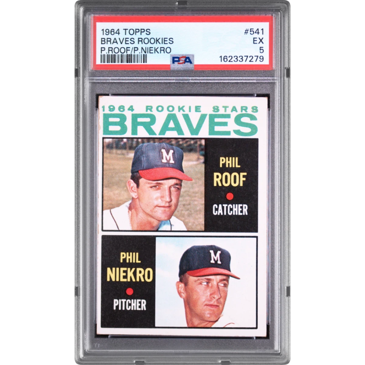 1964 Topps #541 Braves Rookies - Phil Roof/Phil Niekro (PSA 5 EX)